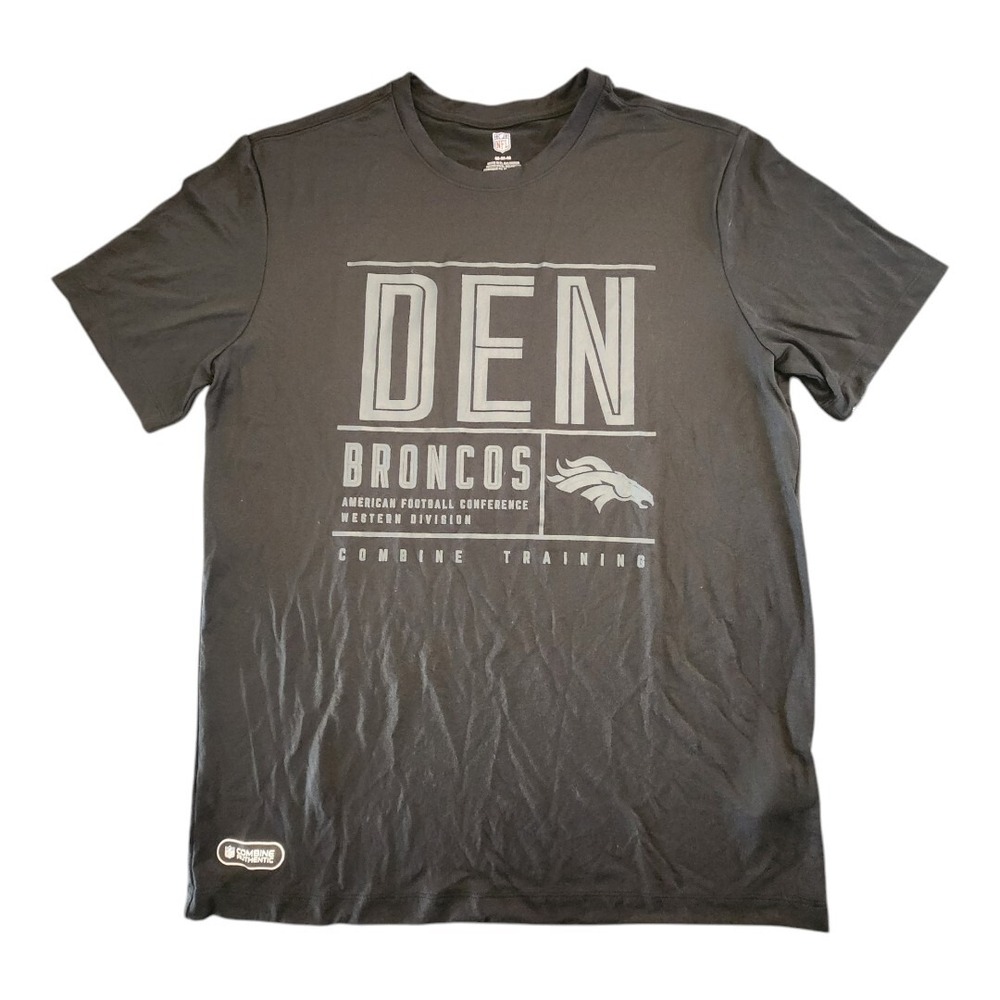 NWT Denver‎ Broncos NFL Short Sleeve Shirt Men's Covert Gray Black Size Medium